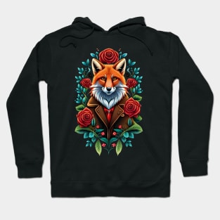 Fox and flowers tattoo style 2 Hoodie